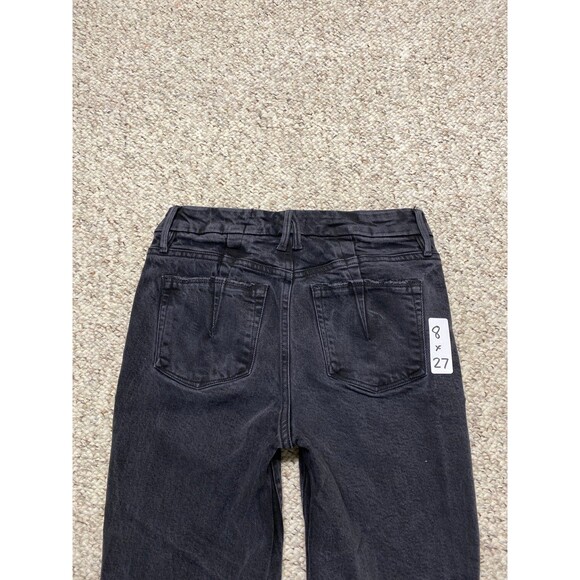 8/29 Good American High Rise Good Legs Straight With Darted Back Pockets Black - Picture 4 of 8